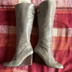 Nine West Gray Wedge Boots
